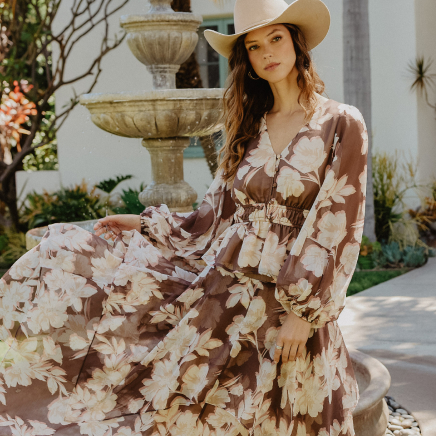 Women in floral dress.
