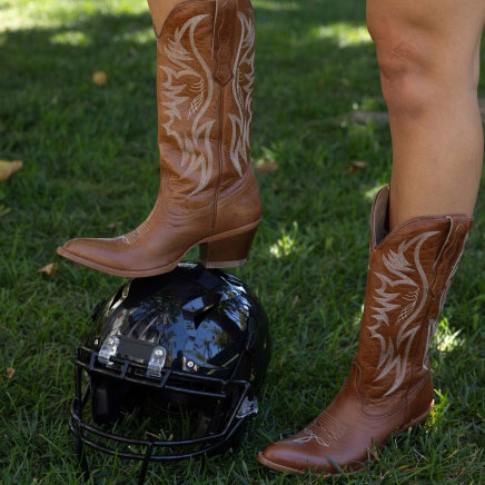 boots and football helmet