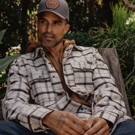 Man in a plaid shirt.