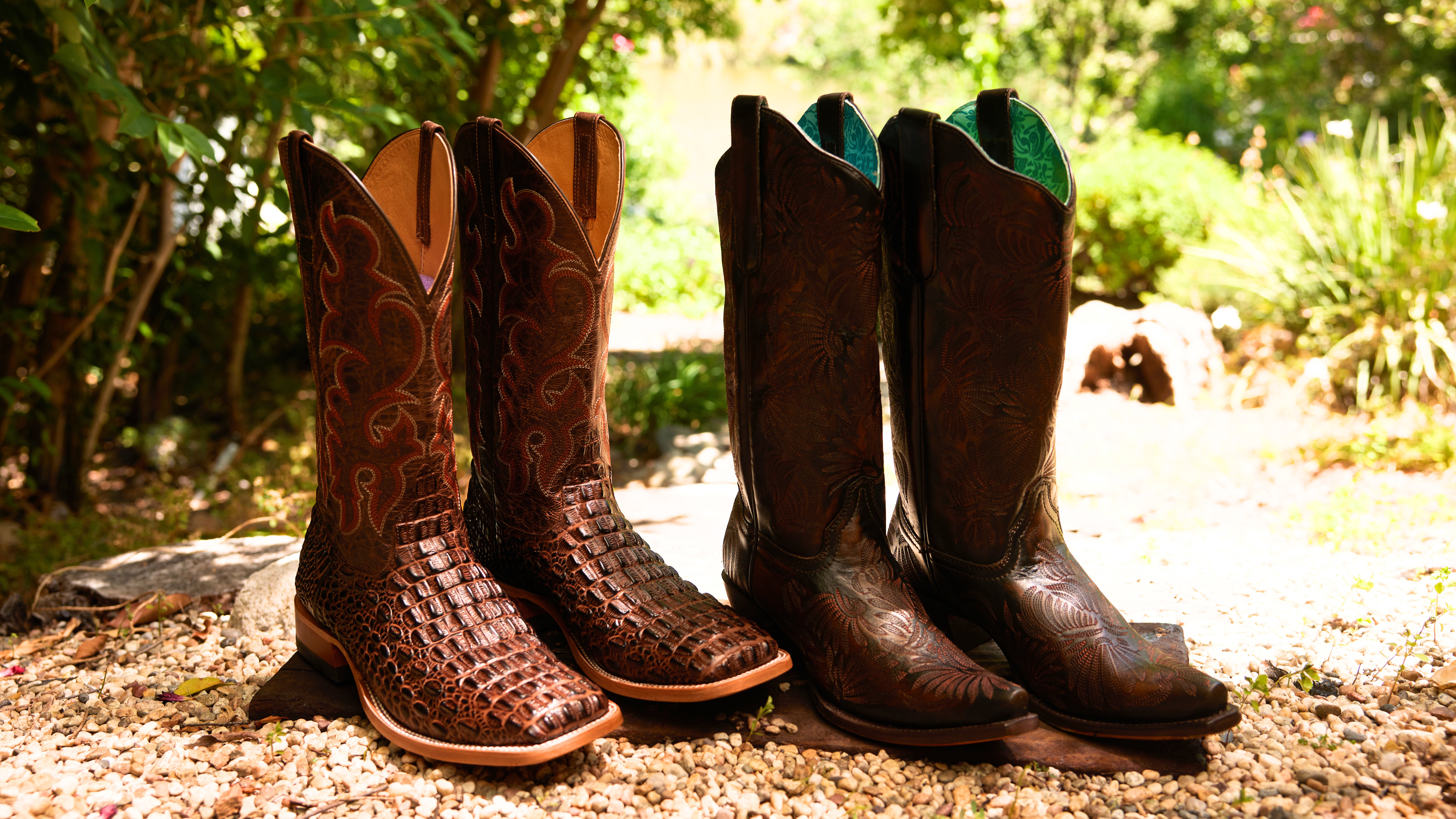 boots on the lake shoreline
