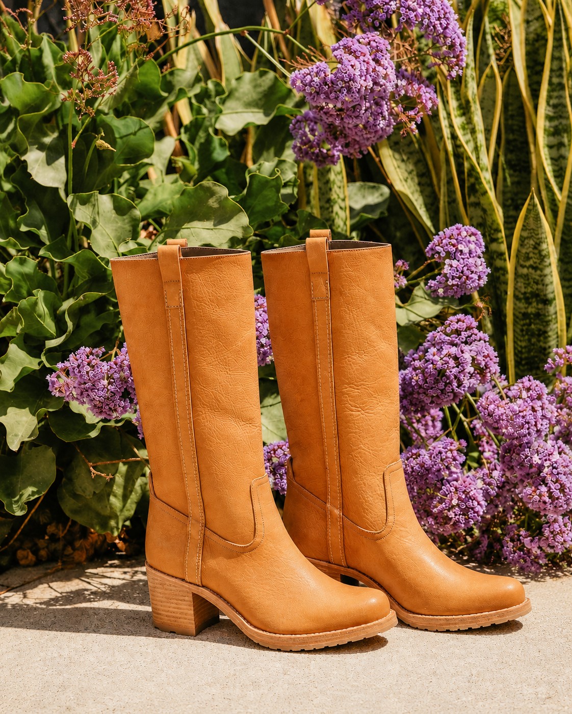 scout boot with floralbackground