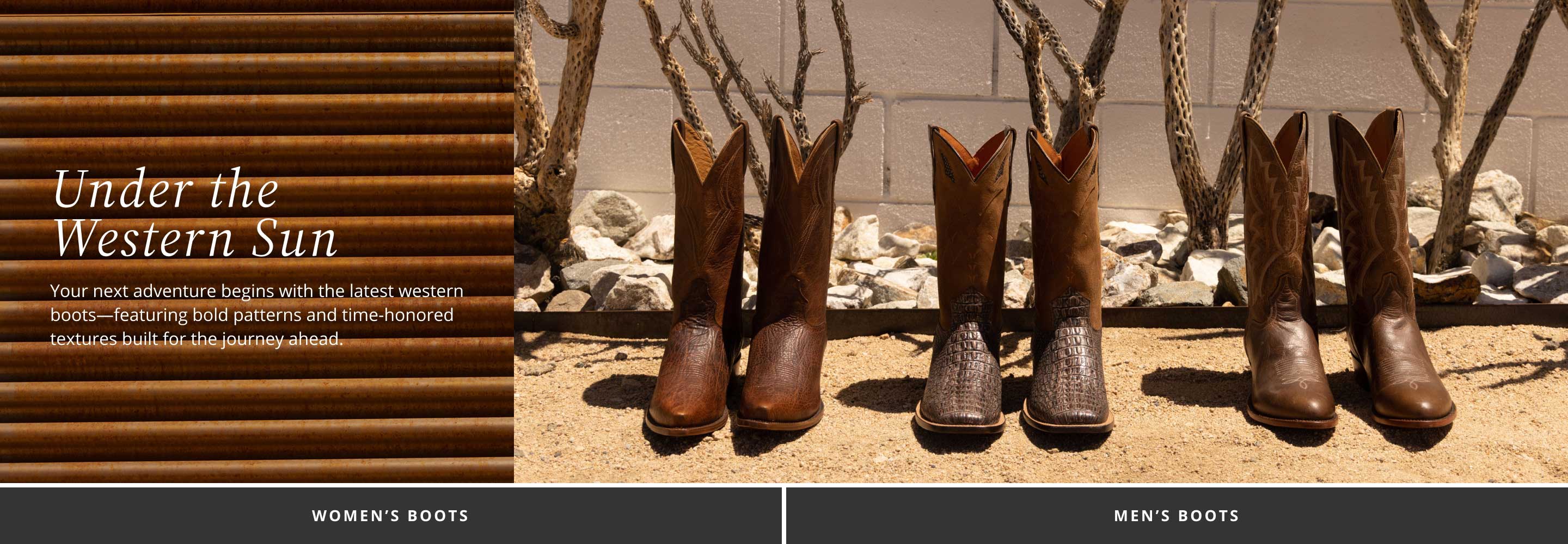 Boots lined up outside.