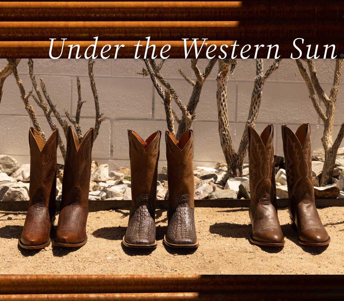 Boots lined up outside.