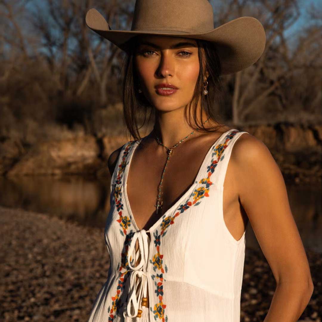 woman wearing graphic tee.