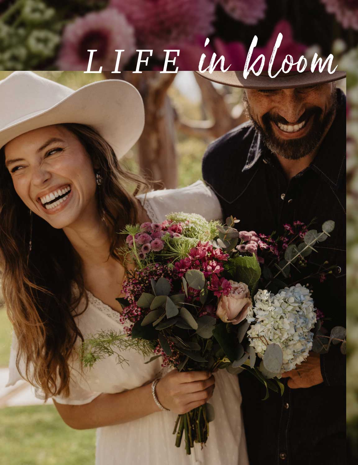 man in button down and woman in white dress 