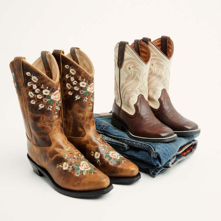 kids boots on denim