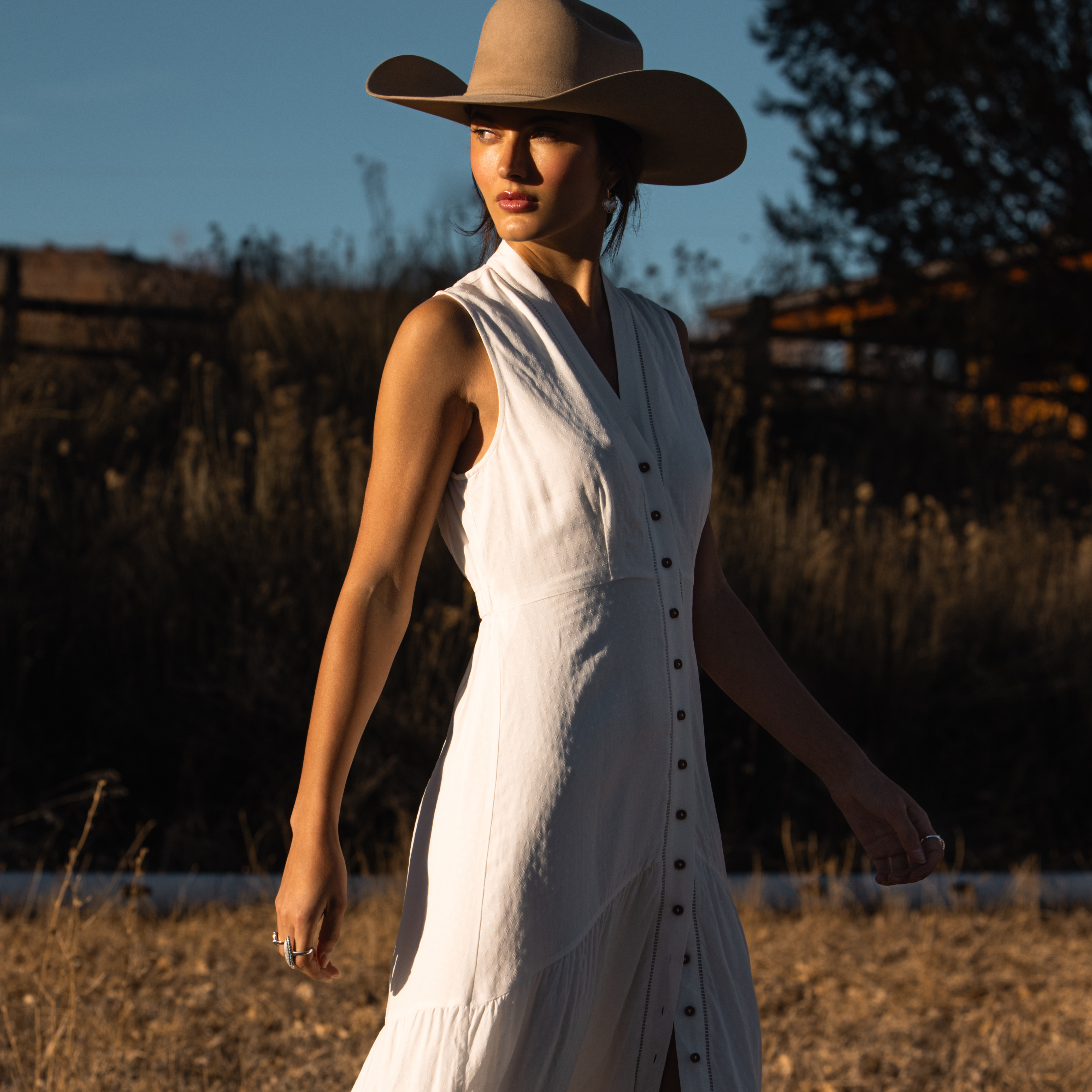 woman in white dress
